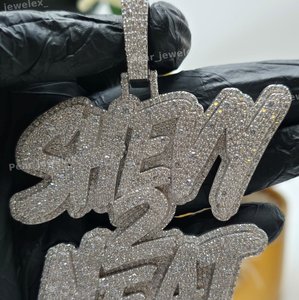 Colgante de Diamante Moissanite con Nombre Personalizado, Plata de Ley 925, Estilo Hip Hop, Joyería para Hombre - Product Image 4