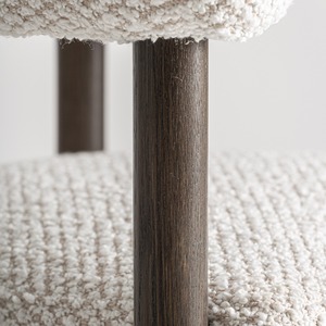 Silla de Comedor Moderna Tapizada en Bouclé, Estructura de Madera Sólida, Sillón de Lujo Minimalista Nórdico para Hotel, Restaurante, Cafetería, Proyectos para el Hogar - Product Image 5