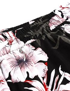 Men Lightweight <b>Shorts</b> Tropical Print Elastic Waist Drawstring Beach Summer Casual Holiday Colorful White top mens summer beach - Product Image 4