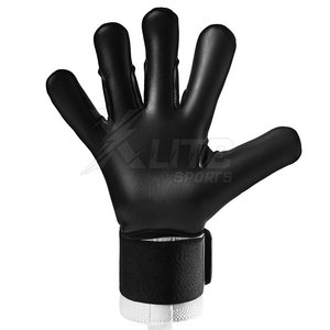 Gants de gardien de but de football pour jeunes de qualité supérieure avec surface en cuir pleine fleur, dos ventilé, sangle de poignet antidérapante et personnalisable - Product Image 4