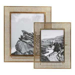 Gold Metal Hanging Photo <b>Frame</b> Rectangular <b>Floating</b> Glass Picture <b>Frame</b> for Wall Decor - Product Image 3