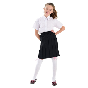 Chemise d'uniforme scolaire pour filles 3 étoiles, blanche, à manches courtes, col fusionné, en tissu cachemire, fourniture d'usine de vêtements scolaires pour enfants - Product Image 2