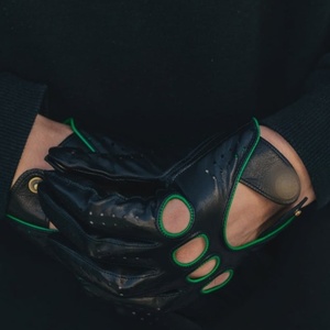 Gants en cuir lisse urbains de haute qualité, respirants, à doigts complets, classiques pour la conduite, avec logo personnalisé, fournisseur en gros - Product Image 3