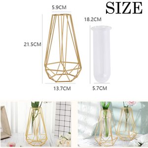 Luxury Design Glass Flower <b>Vase</b> for Home Party and Wedding Flower <b>Vases</b> Decorative <b>Clear</b> Color Glass Plant <b>Vase</b> with Metal Stand - Product Image 5