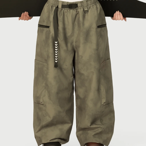 Pantalones Cargo Impermeables Unisex Color Verde Oliva, Cintura Elástica, 10,000 mm, Poliéster, Ropa de Esquí para Adultos - Product Image 2