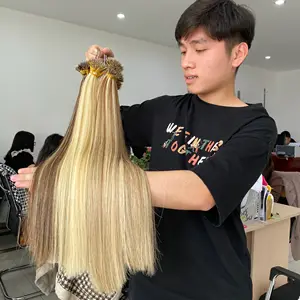 Vietnam Factory Price Hair Supplier Remy Double Drawn Keratin Hair Extensions Nano Tip Micro Links