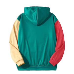 เสื้อฮู้ดสีสันตัดกันแบบยูนิเซ็กซ์ แขนเสื้อแบบแร็กแลน ทรงโอเวอร์ไซส์ ผ้าถัก แขนยาว สไตล์ลำลองสำหรับฤดูใบไม้ร่วง ดีไซน์แบบแพทช์เวิร์ค - Product Image 2