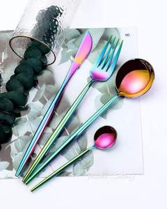 Ensemble de couverts de camping en acier inoxydable durable de qualité supérieure, 4 pièces, poli miroir, portable, fourchette, cuillère, couteau, voyage, extérieur, PHC - Product Image 1