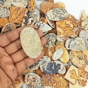 Cabujón de piedra preciosa natural de Psilomelana Dendrita, grado premium exclusivo, con inclusiones de árbol y juego de colores, piedras sueltas pulidas - Product Image 2