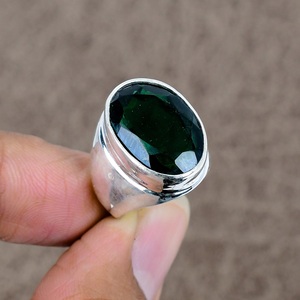 Natural <b>Chrome</b> Diopside 925 Sterling Silver Men’s Ring – Green Gemstone Statement Ring, Handmade Wholesale Jewelry - Product Image 6