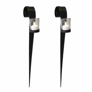 Ensemble de appliques murales en métal noir au design flamme artistique, forme sculptée, construction robuste, lueur chaude, décoration moderne pour la maison - Product Image 3