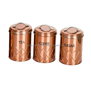 High Demand Copper Storage Box With Elegant Rhombus Pattern & Steel Lid Handle Perfect for <b>Tea</b> <b>Coffee</b> and More - Product Image 6