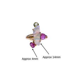 Wedding Wear 925 Sterling <b>Silver</b> Gold Plated Jewelry <b>Opal</b> Tourmaline Tsavorite Gemstone Women Wear Classic <b>Ring</b> - Product Image 6