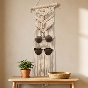 Custom Macrame Sunglasses Holder Boho <b>Wall</b> Sunglasses Holder <b>Hanging</b> Glasses Display <b>Storage</b> Gifts for Your - Product Image 3