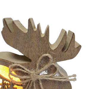 Alce de madera hecho a mano en silueta, mesa iluminada, decoración navideña para el hogar - Product Image 3