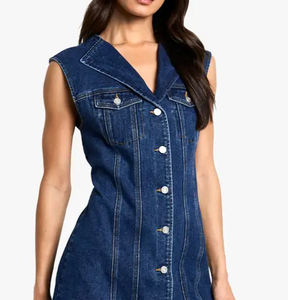 Vestido Vaquero de Corte Holgado para Mujer, Moda Casual, Ropa de Marca Privada, Proveedor Mayorista de Ropa de Moda, Colección de Verano, Ropa de Boutique - Product Image 6