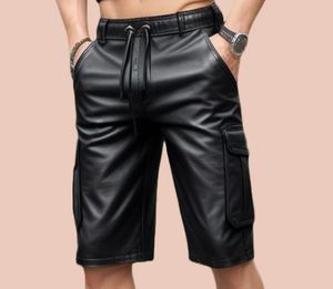 Trendy Nightclub Party Costume Fashion Premium Sexy Clubwear Stylish Modern <b>Look</b> Mens Disco <b>Leather</b> <b>Shorts</b> Perfect Fit - Product Image 2