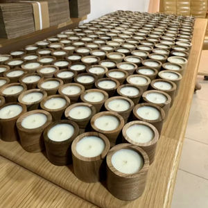 Support à bougie en bois, couleur personnalisée, taille moyenne, porte-bougie en bois pour la décoration de la maison et de la table, en provenance d'Inde - Product Image 1