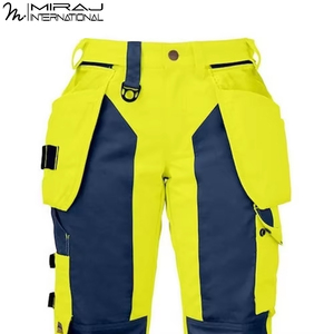 Pantalones de Trabajo Multibolsillos de Alta Visibilidad con Bolsillos para Herramientas, Pantalones de Seguridad con Rodillas Reforzadas para Trabajos de Construcción e Industriales - Product Image 4