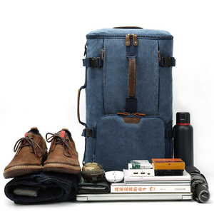 Leather Backpack Convertible <b>Bag</b> 21.7x13.4x8.7inch Waterproof Zipper Closure Unisex Soft Handle Minimalist Style - Product Image 4