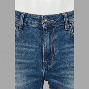Jean en denim déchiré coupe droite pour homme, taille mi-haute, en coton, style décontracté automne - Product Image 4