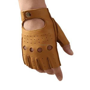 Gants de conduite en cuir rétro vintage, gants de voiture classiques de luxe, antidérapants, en cuir souple, au prix d'usine - Product Image 1