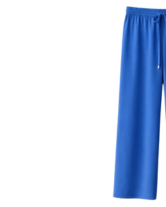 Pantalones Deportivos Anchos Azul Rey para Mujer, Cintura Elástica con Cordón, Pantalones Casuales Holgados, Fabricante OEM, Suministro al por Mayor - Product Image 3