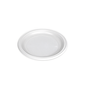 Barquette alimentaire jetable en plastique 25cm PLATO LLANO REDONDO BLANCO Réutilisable 5 unités/boîte - Product Image 1