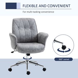 Sedia da ufficio contemporanea con base mobile in nylon e finitura grigia - Product Image 6