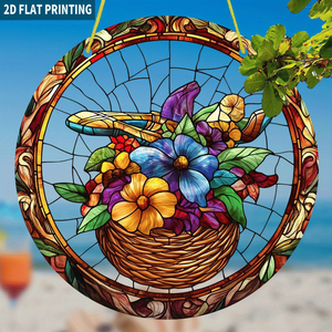 CIFbuy Ornamento Acrilico Trasparente con Stampa Floreale ad Alta Definizione, Decorazione da Appendere per Casa e Giardino, Acchiappasole in Cristallo - Product Image 1