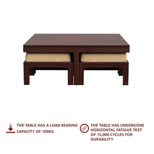 Mesa de centro Smart Art Centre, mesa cuadrada con taburete para sala de estar, estilo moderno, muebles de madera para decoración del hogar - Product Image 5