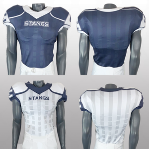 Maillots de football de Chicago personnalisés imprimés par sublimation, tissu en spandex/coton/bambou, respirant, chemises athlétiques pour hommes adultes - Product Image 3