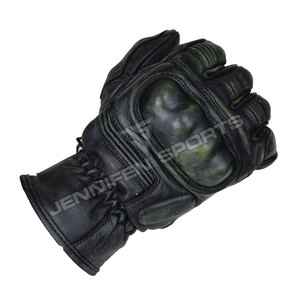 Guantes de Motocicleta de Cuero Vintage Negro, Protección Completa para los Dedos, Pantalla Táctil, Motocross, Carreras, Invierno, Aire Libre, Tallas M-XXL - Product Image 3