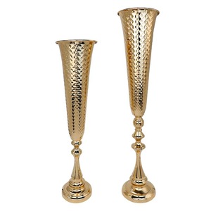 Vase à fleurs en laiton glamour de haute qualité, décoration de mariage, vase à fleurs en métal, style européen - Product Image 3