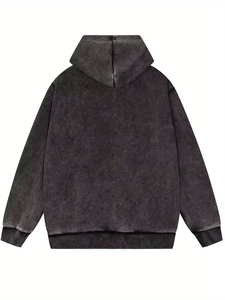 Sudadera con capucha vintage de invierno al por mayor con hombros caídos, lavado ácido, para hombre, personalizada con estampado, 100% algodón polar - Product Image 2