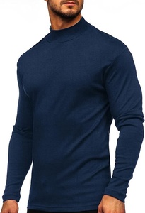 Pull à col roulé en tricot noir uni pour homme, manches longues, vêtements d'hiver - Product Image 6