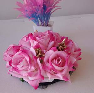 Pulsera de Gajra Floral Artificial de Tela India Tradicional Amarilla, Ligera, Accesorios Nupciales para Mujer, Reutilizable, para el Día de la Madre - Product Image 2