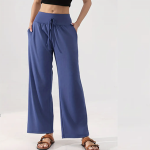 Pantalones acampanados de cintura elástica de cintura alta para mujer, Parte delantera plana, tallas grandes para baile, Pilates, Yoga, actividades de Fitness de verano - Product Image 2