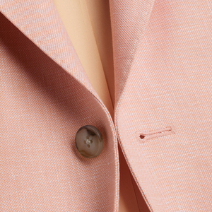 Blazer en lin et coton pour homme, col cranté, simple boutonnage, style italien, veste de costume tissée respirante, coupe classique, haute qualité 3D - Product Image 5