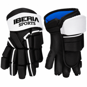 ถุงมือฮอกกี้น้ำแข็ง IBERIA รุ่นพรีเมียมสีดำขาวแบบกำหนดเอง พร้อมแผ่นรองป้องกัน ถุงมือสำหรับผู้เล่นฮอกกี้น้ำแข็ง ขายส่งแบบ OEM - Product Image 1