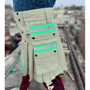 Kilt de travail pour homme écossais, fait main, en coton, hybride, pour pompier, avec poches de sécurité - Product Image 4