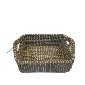 ตะกร้าเก็บของทรงสี่เหลี่ยมผืนผ้าจากหญ้าทะเล ขนาดกลาง  เป็นมิตรกับสิ่งแวดล้อม หรูหรา ใช้ได้หลากหลาย - Product Image 1
