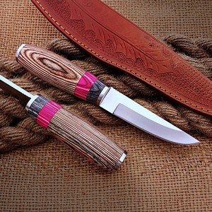 Puukko Handmade Stainless Steel Fixed Blade Wood Handle Outdoor Hunting Camping Survival <b>Knife</b> DIY OEM Customizable - Product Image 1