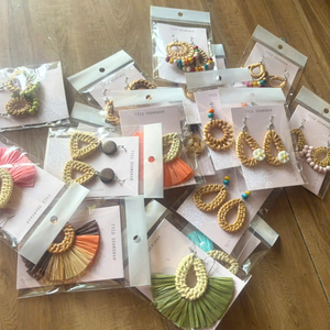 Vietnam Rattan <b>Earrings</b> Handmade Natural Bamboo Eco Friendly Jewelry Lightweight Summer Fashion Accessories - Product Image 1