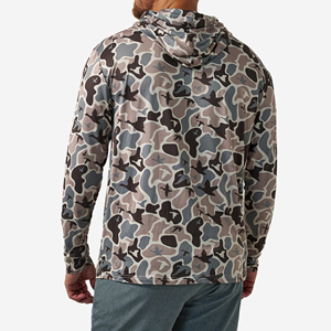 Camisa de Manga Larga con Capucha de Camuflaje para Hombre, Corte Regular, Secado Rápido, Tejido de Poliéster, Ropa Casual de Verano - Product Image 5