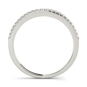 Anillo de Boda de Media Eternidad con Moissanita de Corte Redondo, Plata de Ley 925, Apilable, Anillo de Promesa de Aniversario Nupcial, Regalo para Ella - Product Image 2