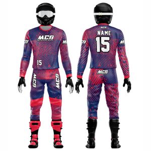 ชุดแข่งรถวิบาก/เอทีวี/โมโตครอส ดีไซน์ทันสมัยสำหรับสุภาพสตรีและสุภาพบุรุษ ผลิตจากผ้าสเตรชพิมพ์ลายแบบซับลิเมชั่น ปรับแต่งได้ 100% - Product Image 1