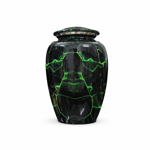 Black and Neon Green Abstract <b>Skull</b> Metal Urns for Ashes Modern Artistic Memorial Metal Urns for Unique Remembrance - Product Image 1