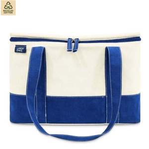 380 GSM Cotton Canvas Insulated Cooler <b>Tote</b> <b>Bag</b> Food Cooling 35.6x17.8x22.9 cm Custom Logo Wholesale OEM Model SS210-12oz - Product Image 1