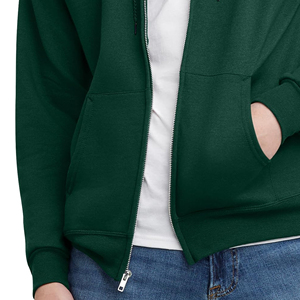 Sweat à capuche zippé personnalisé pour homme 100 % coton écologique respirant à manches longues – Vente en gros sous marque privée - Product Image 4